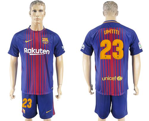 Barcelona #23 Umtiti Home Soccer Club Jersey